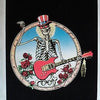 Vintage Velvet GRATEFUL DEAD blacklight poster Skeleton Rose Guitar rare Garris
