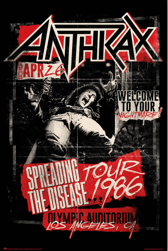 MUSIC: ANTHRAX SPREADING THE DISEASE POSTER NEW