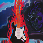 FLAMING GUITAR POSTER
