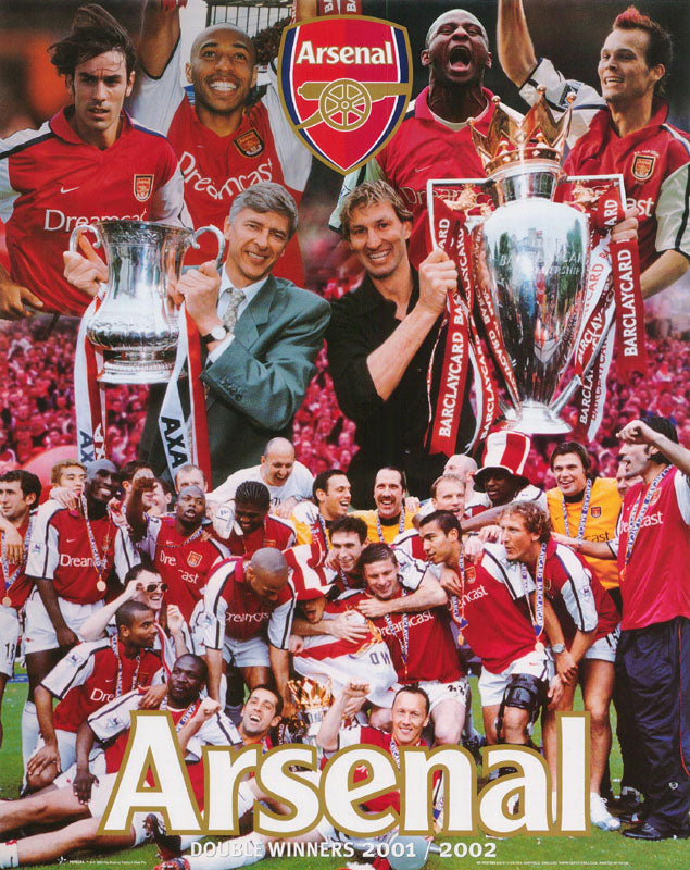 SOCCER - ARSENAL DOUBLE WIN 2001-02 - POSTER RW4F-L