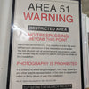 AREA 51 WARNING POSTER