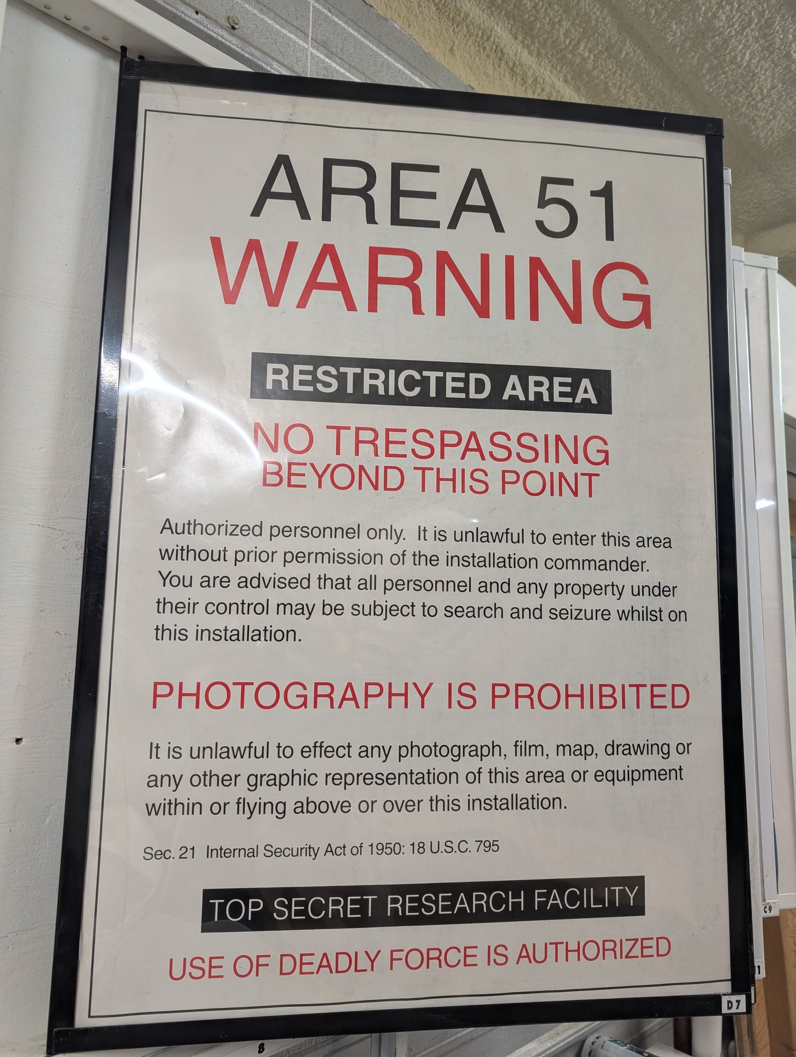 AREA 51 WARNING POSTER
