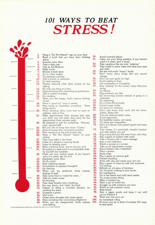 101 WAYS TO BEAT STRESS -- POSTER RW12G