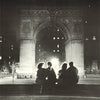 2 COUPLES SIT in FRONT of ARCH in WASHINGTON SQUARE, N.Y. POSTER
