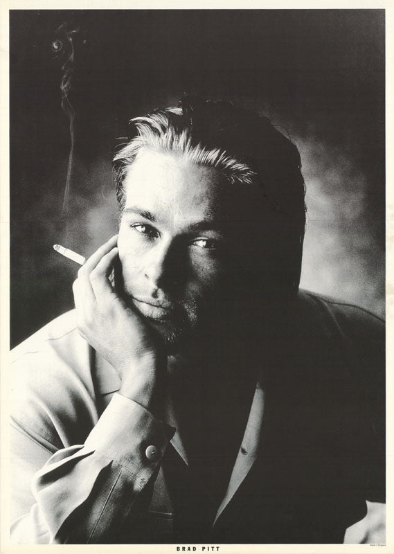 BRAD PITT chin on hand & smoking POSTER