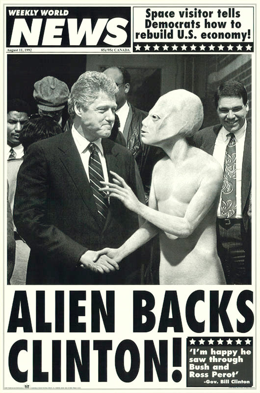 ALIEN BACKS CLINTON - POSTER RW17P