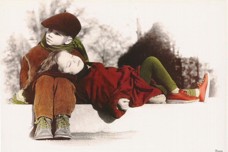 ART - girl sleeping on boy's lap - POSTER RW17L