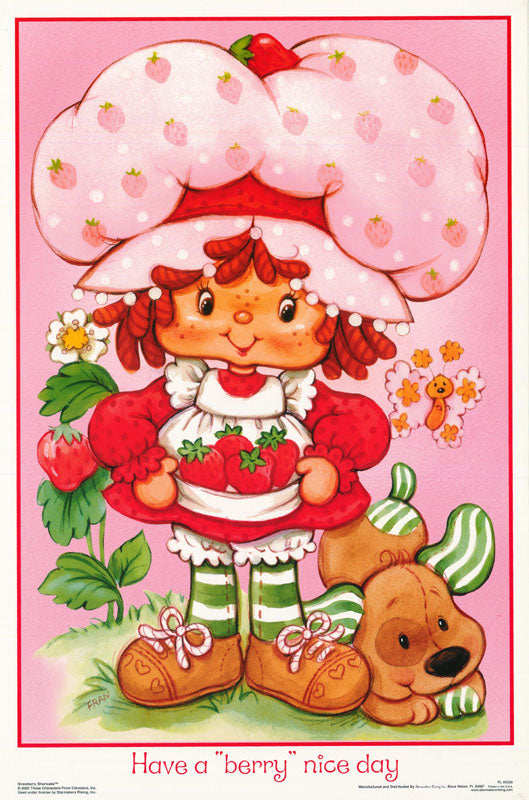 CARTOON - STRAWBERRY SHORTCAKE-BERRY NICE DAY-pink - FLOCKED POSTER RC3E