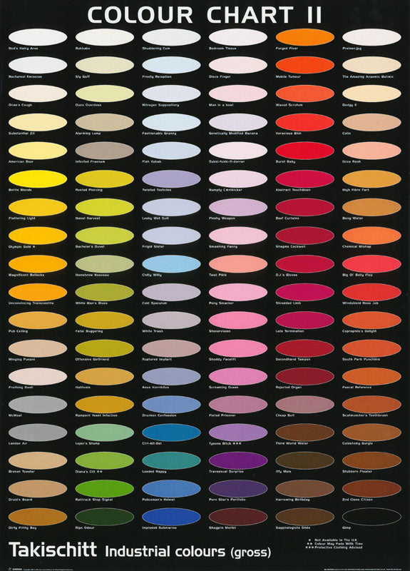COLOUR CHART II-TAKISCHITT INDUSTRIAL COLOURS - POSTER RW12N