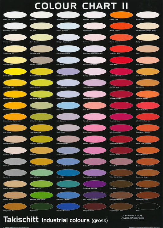 COLOUR CHART II-TAKISCHITT INDUSTRIAL COLOURS - POSTER RW12N
