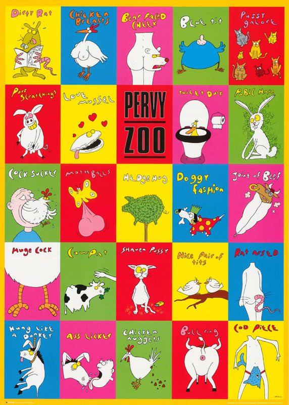 COMICAL-ADULT - PERVY ZOO - POSTER LW25W