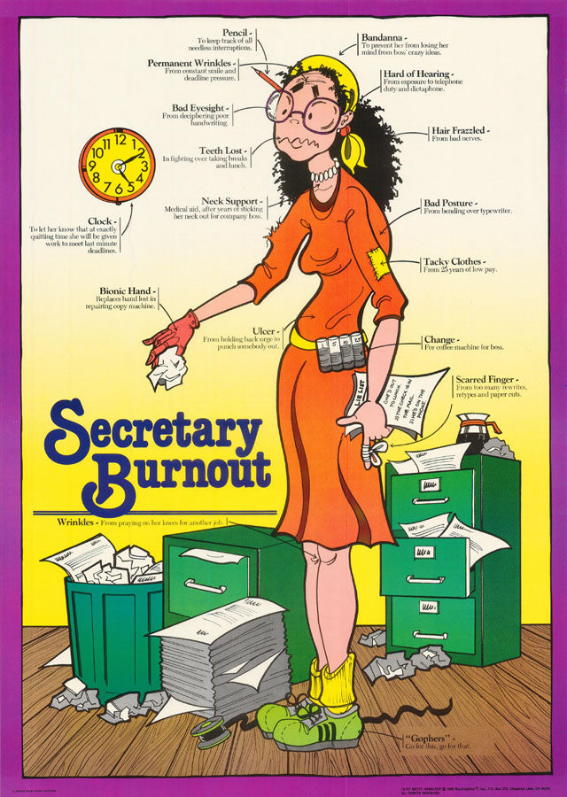 COMICAL - SECRETARY BURNOUT - POSTER RW19B