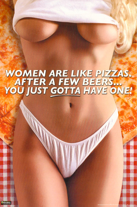 COMICAL - WOMEN ARE LIKE PIZZA - POSTER RW11A
