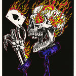 FLAMING SKULL (flocked) - POSTER LC5B