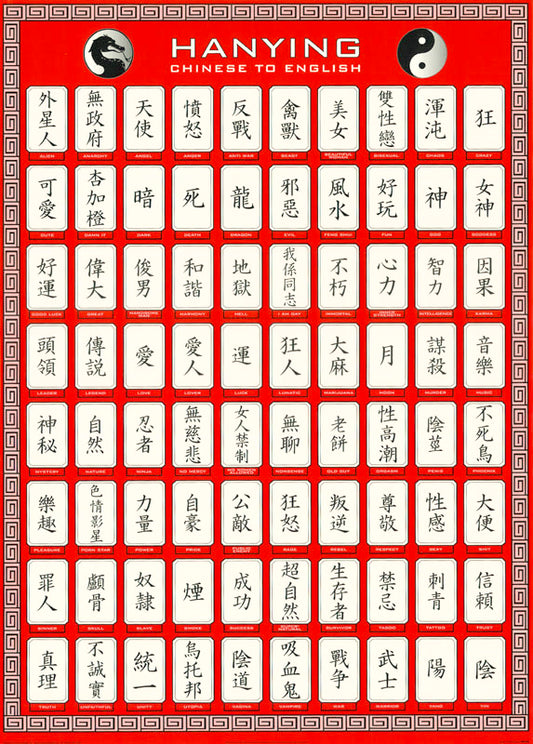 HANYING-CHINESE to ENGLISH - POSTER LW7C