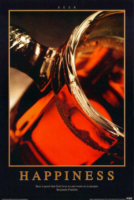 HAPPINESS-BEER -- POSTER LC1N