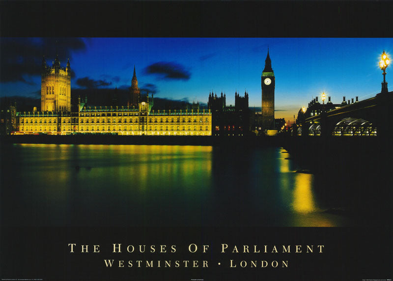 HOUSES of PARLIAMENT-WESTMINSTER, LONDON - POSTER  RW20i