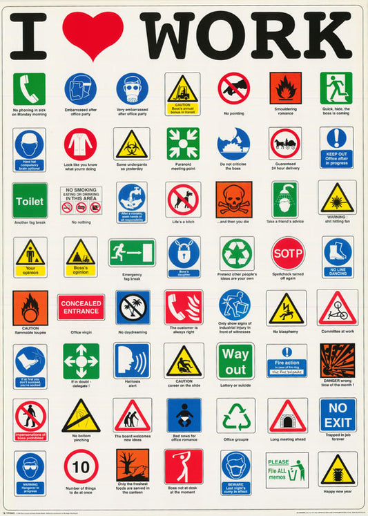 I LOVE WORK - POSTER LW5Q