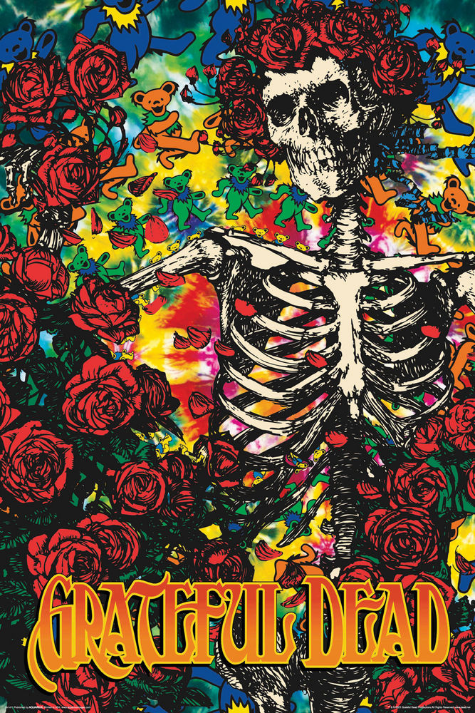 GRATEFUL DEAD SKELETON AND ROSES POSTER