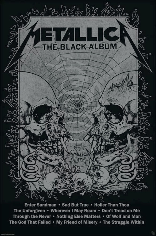 MUSIC: METALLICA- BLACK ALBUM POSTER NEW
