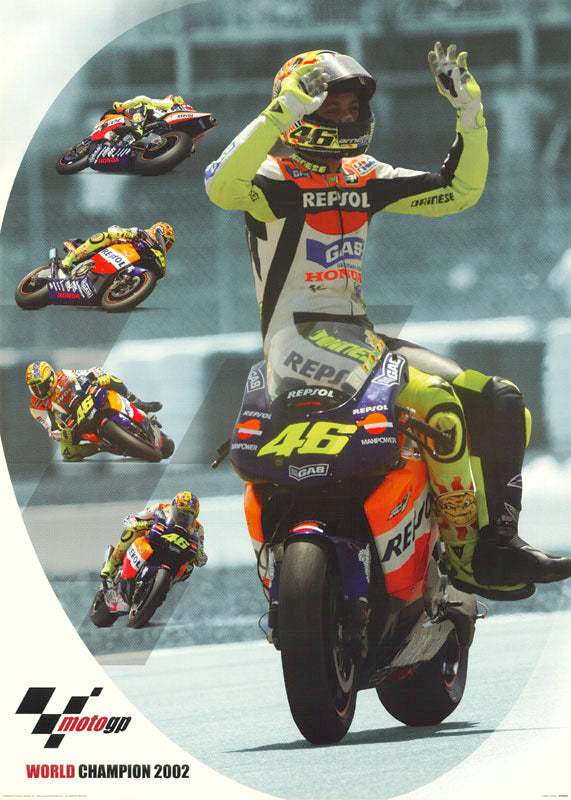 MOTORCYCLE RACING - MOTO-GP CHAMPION 2002 - POSTER LW1D