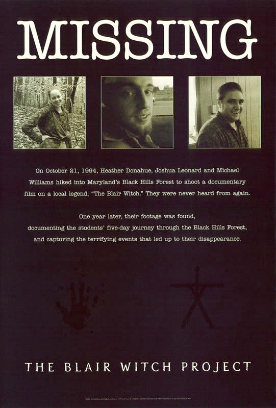 The Blair Witch Project Missing Vintage Movie Poster – Midwest Posters