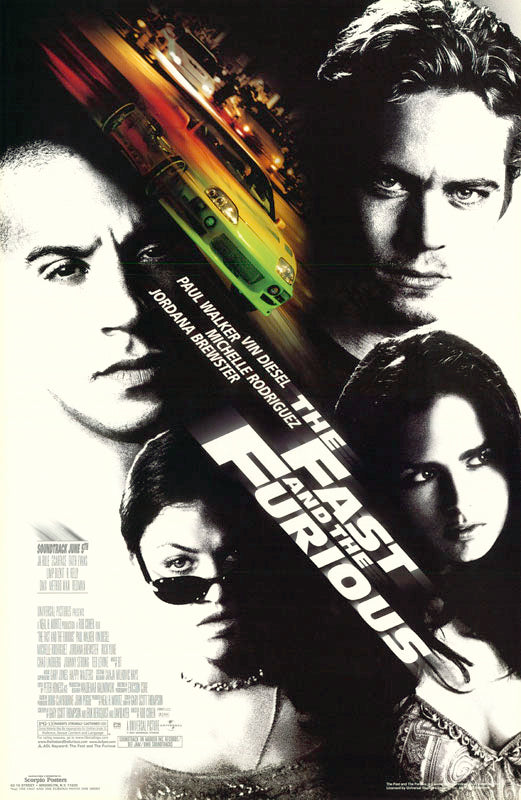 MOVIE - THE FAST and THE FURIOUS MOVIE ONE SHEET - POSTER BW2E