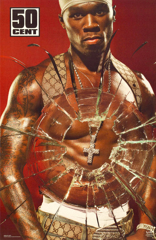 50 CENT (bullet hole in glass) POSTER