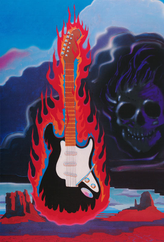 FLAMING GUITAR POSTER