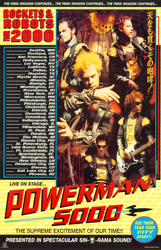 MUSIC - POWERMAN 5000-TOUR 2000 - POSTER RW24