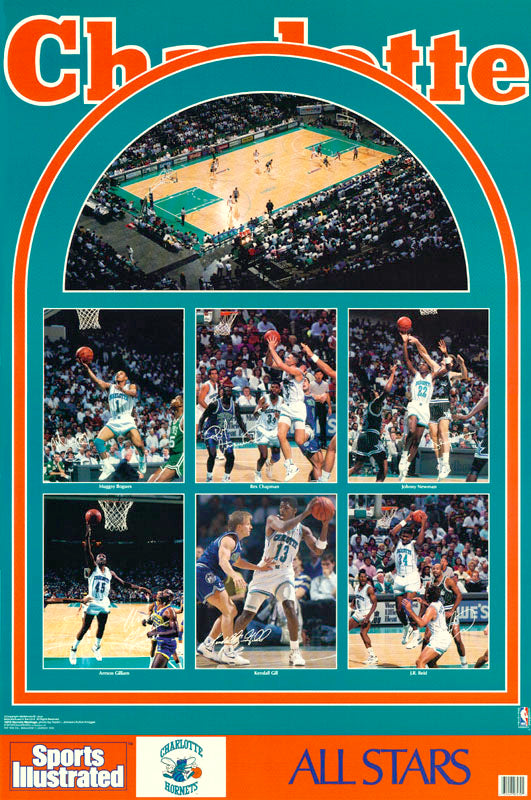 CHARLOTTE HORNETS ALLSTARS - POSTER BW3F