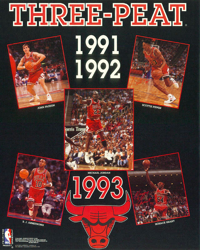 NBA - CHICAGO BULSS-3 PEAT - 7347 POSTER LC1L