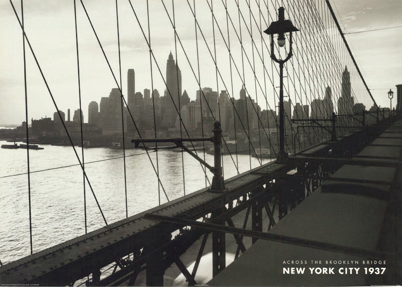 PHOTO - ACROSS THE BROOKLYN BRIDGE 1937 - POSTER RW14S