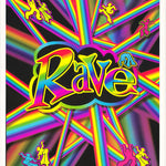 PSYCHEDELIC - RAVE- flocked  - FL35F POSTER LC7B