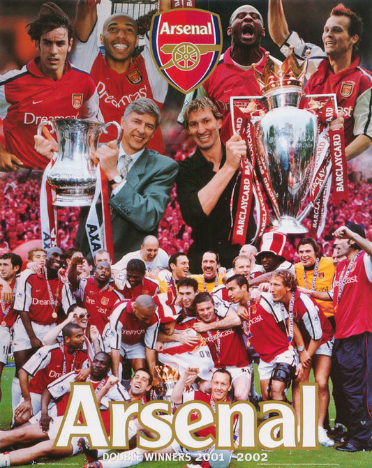 SOCCER - ARSENAL DOUBLE WIN 2001-02 - POSTER RW4F-L