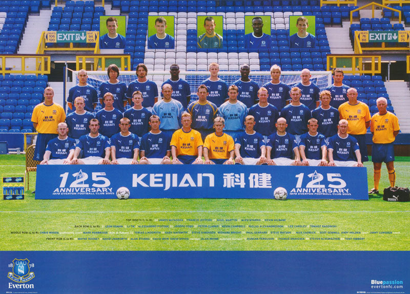 SOCCER - EVERTON TEAM 125th ANNIVERSARY - POSTER RW11G