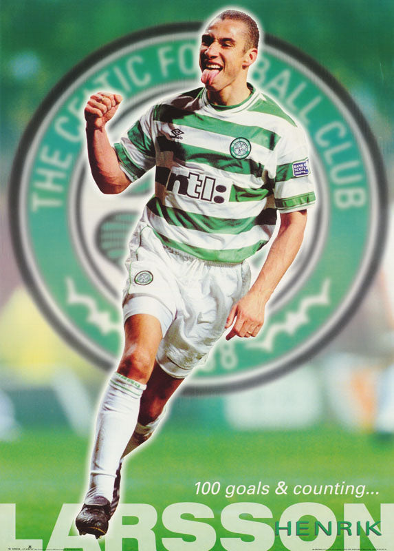 SOCCER - HENRIK LARSSON-100 GOALS & COUNTING - POSTER RW8U