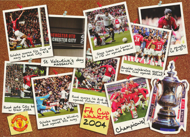 SOCCER - MANCHESTER UNITED-F.A. CUP WINNER 2004 - POSTER RW20H