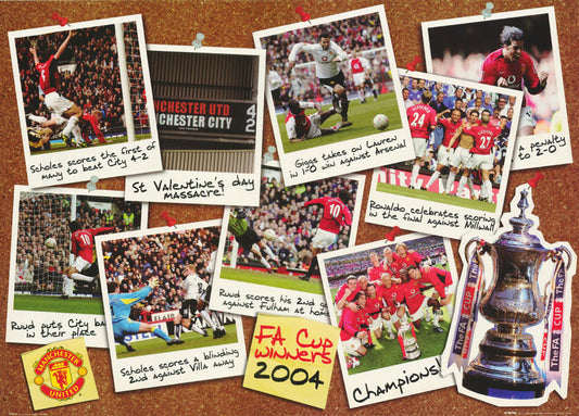 SOCCER - MANCHESTER UNITED-F.A. CUP WINNER 2004 - POSTER RW20H