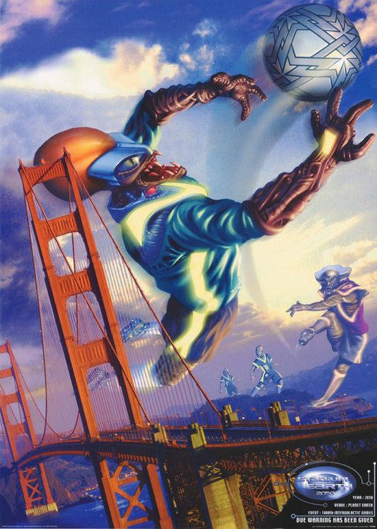 STADIUM EARTH 2050 SOCCER OVER BRIDGE POSTER LW31K