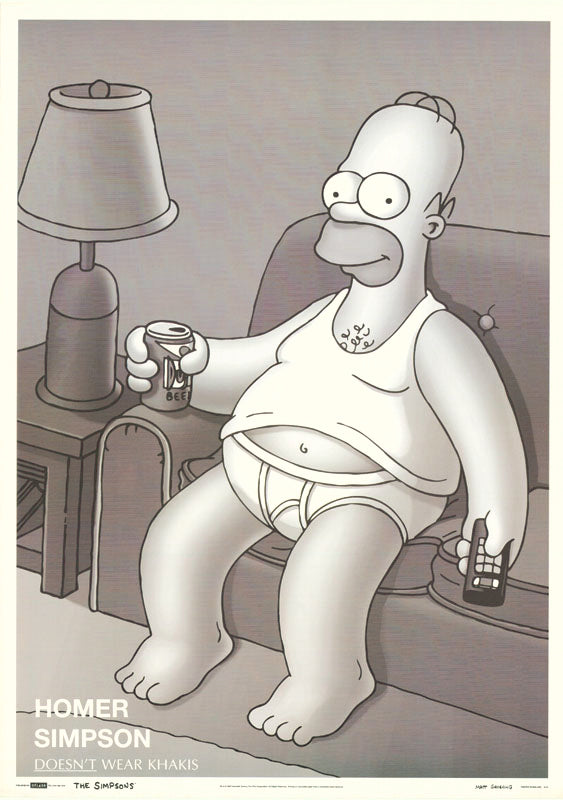 T.V. CARTOON - HOMER SIMPSON DOESN'T WEAR KHAKIS - POSTER RW24L