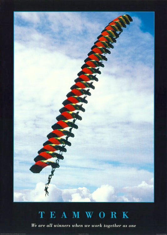 TEAMWORK (parachuting) - POSTER RW13D