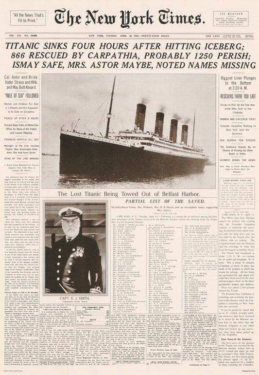TITANIC - NY TIMES REPORT -POSTER RC6Q