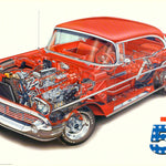 TRANSPORTATION - 57 CHEVY cut away -- POSTER LW25K