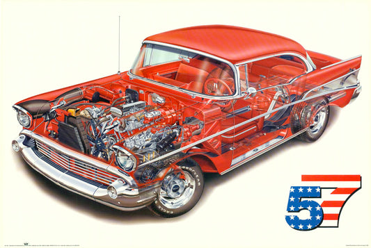 TRANSPORTATION - 57 CHEVY cut away -- POSTER LW25K
