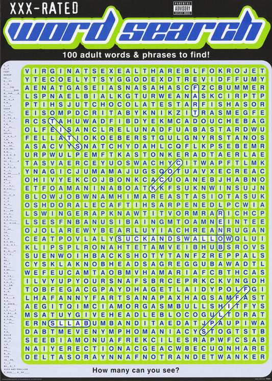WORD SEARCH XXX-RATED - POSTER LW3Z
