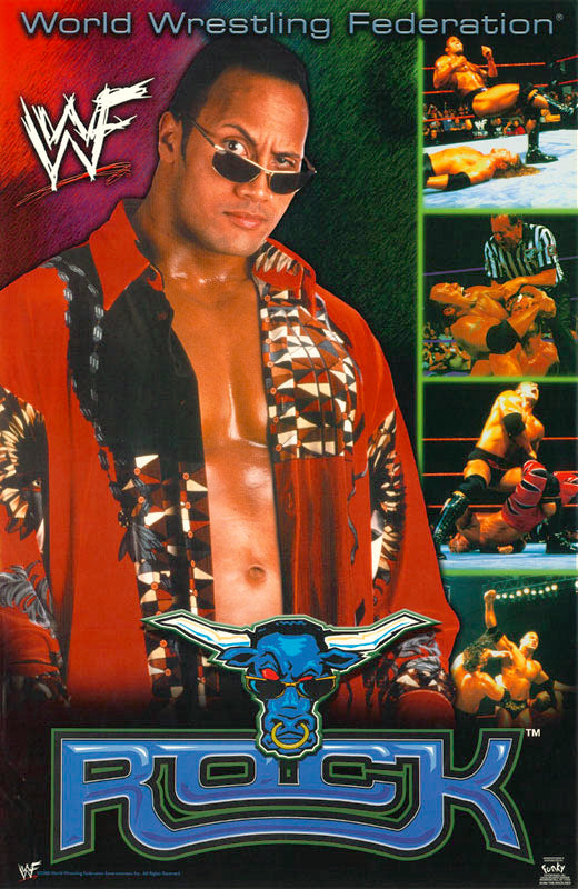 WRESTLING - THE ROCK-RED - POSTER LC5K