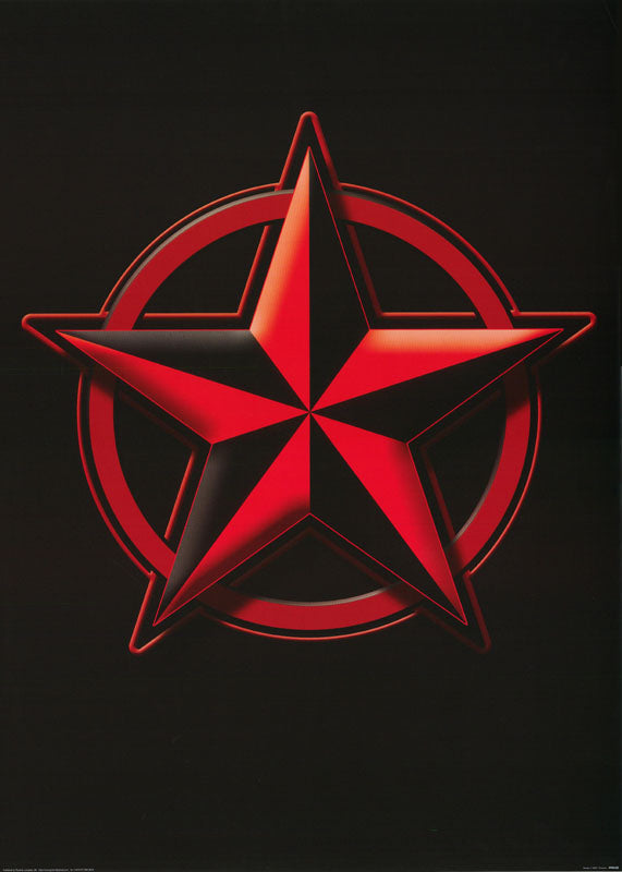 red $ black star 8  circle POSTER