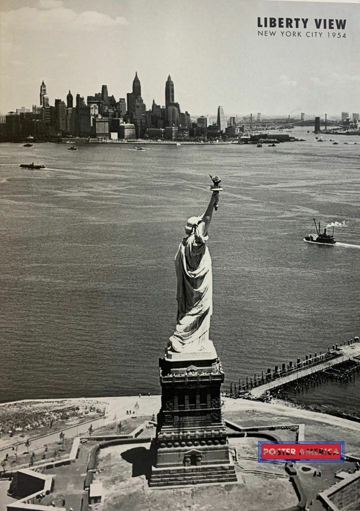 LIBERTY VIEW NEW YORK CITY STATUE OF LIBERTY SCENIC POSTER