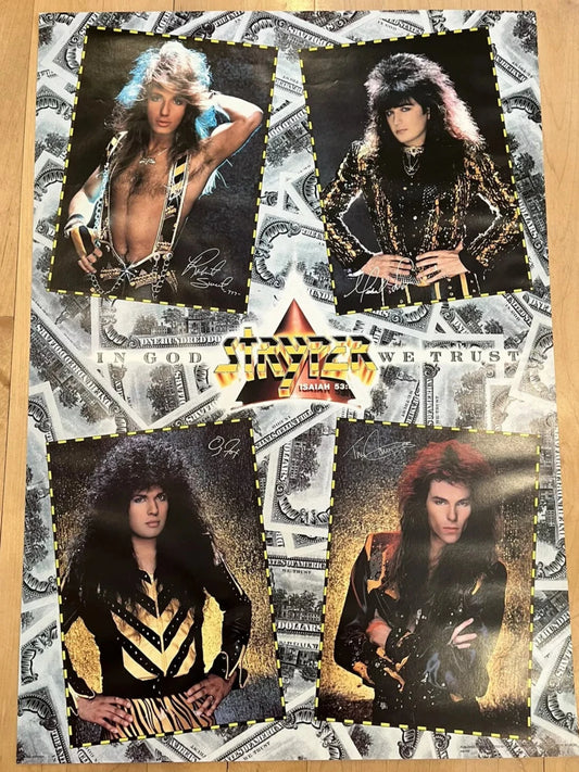 MUSIC: Vintage Stryper Isaiah 53:5 1988 In God We Trust Christian Metal Band POSTER